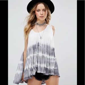 Free people Sebastian tie dye swing white tank